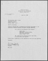 Appointment letter from William P. Clements Jr. to Secretary of State, Jack Rains, April 26, 1988