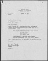 Appointment letter from William P. Clements to Secretary of State, Jack Rains, December 22, 1988