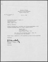 Appointment letter from Governor William P. Clements, Jr., to Secretary of State George Bayoud, July 21, 1989