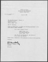 Appointment letter from William P. Clements to Secretary of State, George Bayoud, July 20, 1989