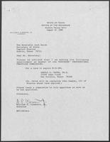 Appointment letter from William P. Clements to Secretary of State, Jack Rains, August 19, 1988