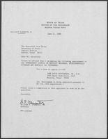 Appointment letter from Governor William P. Clements, Jr., to Secretary of State Jack Rains, June 17, 1988