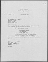 Appointment letter from William P. Clements, Jr., to Secretary of State Jack Rains, September 6, 1988