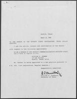 Appointment letter from William P. Clements to the Senate of the 71st Legislature, March 15, 1990