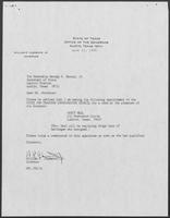 Appointment letter from William P. Clements to Secretary of State, George Bayoud, June 11, 1990