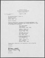 Appointment letter from Governor William P. Clements, Jr., to Secretary of State George Bayoud, August 24, 1989