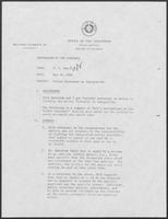 Memo from G.G. Garcia to William P. Clements, Jr., regarding Policy Statement on Immigration, May 29, 1980