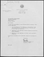 Correspondence between William P. Clements, Jr. and Governor George Bushbee, October 1980