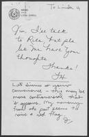 Memo from Linda Howell to Rita Clements regarding United Nations Day: October 24, 1980, April 10, 1980