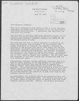 Letter to William P. Clements From Jack Watson, Assistant to President Carter, June 10, 1980