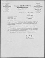 Letter from Representative Ron Paul to Governor William P. Clements, Jr., November 29, 1980