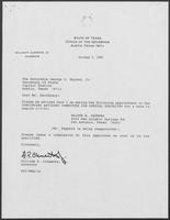 Appointment letter from Governor William P. Clements, Jr., to Secretary of State George Bayoud, October 2, 1990
