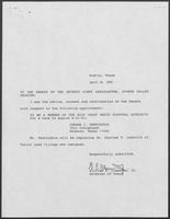 Appointment letter from Governor William P. Clements, Jr., to the Texas Senate, April 16, 1990