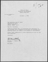 Appointment letter from William P. Clements to Secretary of State, Jack Rains, December 1, 1988