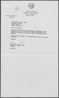 Appointment letter from William P. Clements to Secretary of State, Jack Rains, May 13, 1987