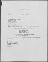 Appointment letter from William P. Clements to Secretary of State, Jack Rains, July 5, 1988