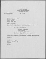 Appointment letter from William P. Clements to Secretary of State, Jack Rains, May 31, 1989