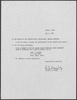 Appointment letter from William P. Clements to the Senate of the 71st Legislature, May 4, 1989
