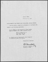 Appointment letter from William P. Clements to the Senate of the 71st Legislature, February 9, 1989