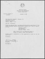 Appointment letter from William P. Clements to Secretary of State, George Bayoud, October 10, 1990