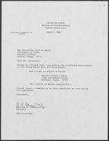 Appointment letter from Governor William P. Clements, Jr., to Secretary of State Jack Rains, March 1, 1988