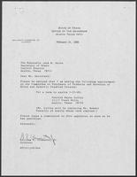 Appointment letter from William P. Clements, Jr., to Secretary of State, Jack Rains, February 24, 1988
