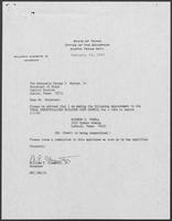 Appointment letter from William P. Clements, Jr., to Secretary of State George Bayoud, February 14, 1990