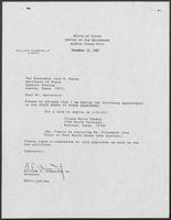 Appointment letter from William P. Clements to Secretary of State, Jack Rains, December 10 ,1987