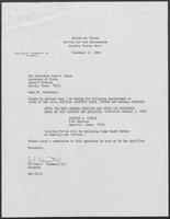 Appointment letter from William P. Clements to Secretary of State, Jack Rains, December 12, 1988