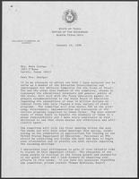 Appointment letter from William P. Clements to Bebe Zuniga, January 13, 1988