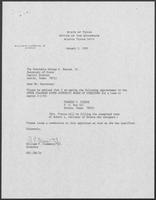 Appointment letter from William P. Clements to Secretary of State, George Bayoud, January 1, 1990