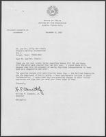 Correspondence between William P. Clements, Jr. and Mr. and Mrs. Billy Don Riddle, November 5 - December 9, 1987