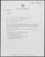 Memorandum from Paul T. Wrotenbery to Governor William P. Clements, Jr., January 15, 1982