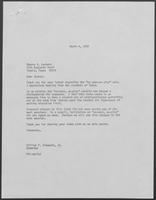 Correspondence between William P. Clements, Jr. and Sherry A. Lockett, March 4, 1988