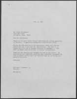 Correspondence between Kathy Abrahamson and William P. Clements May 5 to July 13, 1987