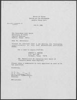 Appointment letter from William P. Clements to Secretary of State, Jack Rains, July 8, 1988