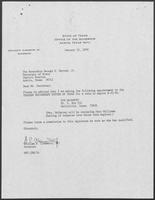 Appointment letter from William P. Clements to Secretary of State, George Bayoud, January 19, 1990
