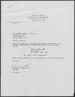 Appointment letter from William P. Clements to Secretary of State, George Bayoud, December 15, 1989