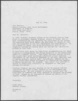 Letter from Rider Scott to John Bartlett regarding the Reading to Reduce Recidivism Program, May 15, 1989