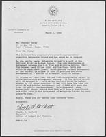 Correspondence between Sheila W. Beckett and Theresa Carey regarding Matagorda Island, March 1, 1990