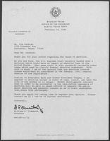 Correspondence between William P. Clements and Kim Carbran regarding abortion, February 26, 1990