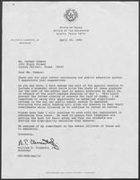Correspondence between William P. Clements and Carmen Campos regarding the public education system, April 25, 1990