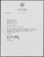 Correspondence between William P. Clements and W. A. Callegari regarding H.B. 1333, June 22, 1989