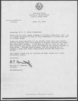 Correspondence between William P. Clements and P. F. Brown Elementary, April 13, 1990