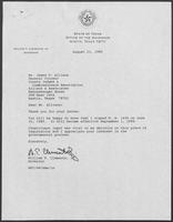 Correspondence between William P. Clements, Jr. and James P. Allison, May 7, 1989 - August 23, 1990
