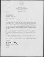 Correspondence between William P. Clements, Jr. and Fred Stavinoha, August 26 - September 11, 1987