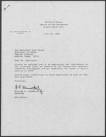 Appointment letter from William P. Clements to Secretary of State, Jack Rains, July 25, 1988