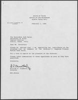 Appointment letter from William P. Clements to Secretary of State, Jack Rains, February 2, 1989