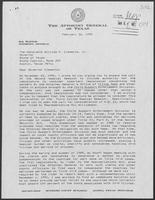 Letter from Jim Mattox to William P. Clements, Jr., with attachment, February 26, 1990