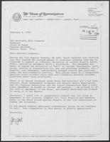 Letter from Jerry Yost to William P. Clements, Jr. with attached bill regarding mineral agreements, February 6, 1990